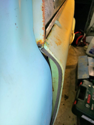 Closeup showing added secondary seal strip