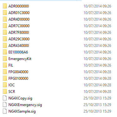 Headunit Folder Contents