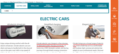 screenshot www.citroen.co.uk