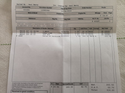 Expensive trip to the parts desk!