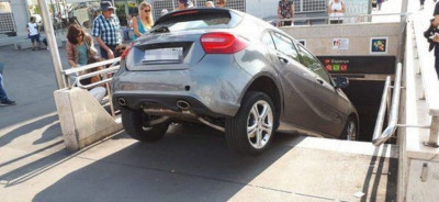 Barcelona driver mistakes Metro for underground car park