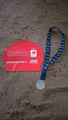 Swimathon 2017 medal and cap - Own Work!