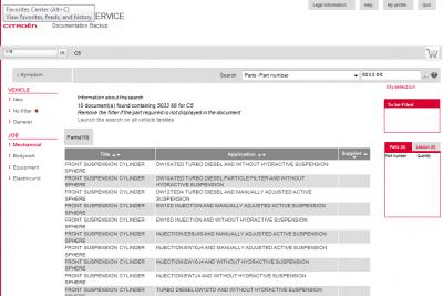 Part Shown All Families, no filter C5 MKI