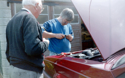 Dad curious about diesel, Surrey, 1994