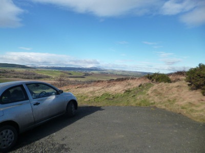 MIcra enjoying the view from Corby Crags