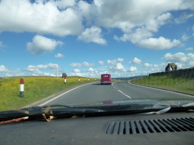 A68 Carter Bar Blue Skies and Fluffy white clouds over Northumberland L.Falcon own work