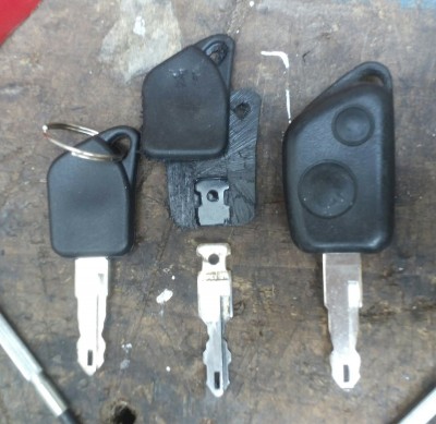 Ignition key blade relocation