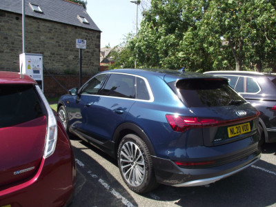 Audi E-Tron plugged in to the charging point but it is out of action....not even a screen display.