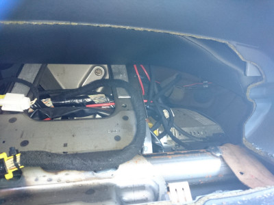 Aperture behind the cluster with ECU on the right