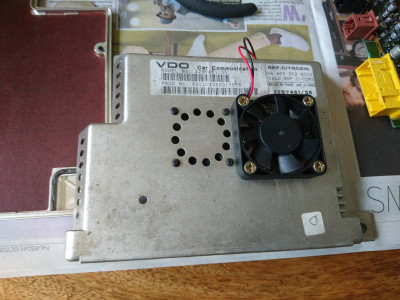 Additional fan fitted outside to blow air into unit