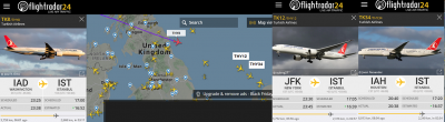 A flurry of planes from Houston, Washington, New York passing by on their way to Istanbul