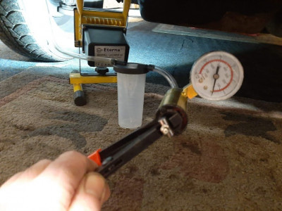 The bleeder pump and waste fluid reservoir...