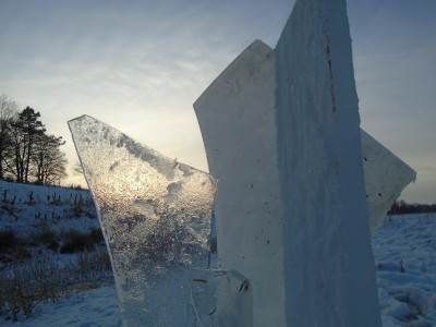Ice sails in the sunset