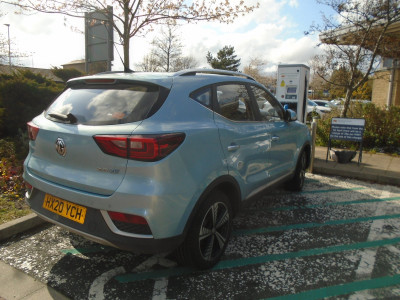 and a Copenhagen Blue MGZS EV