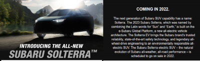 Looks familiar, Subaru treading the well-trodden path from 2022 with this SUV EV.