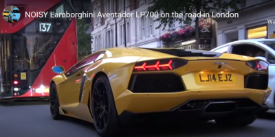 Number 137 bus outpaces a Lamborghini Aventador