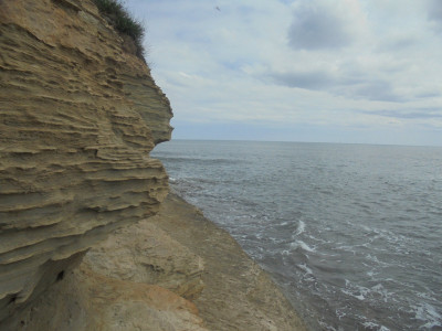 Cliffs and sea looking the other way!