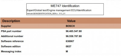 ECU ME747 ID out of diag