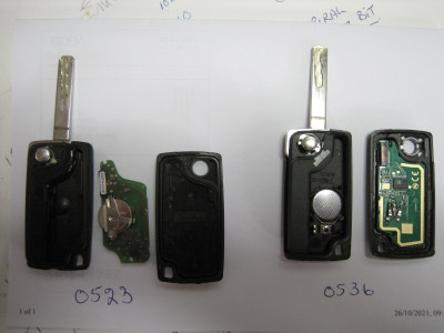 Keys opened 0532 left and 0536 right