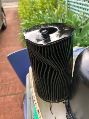 crushed oil filter the cause of low pressure