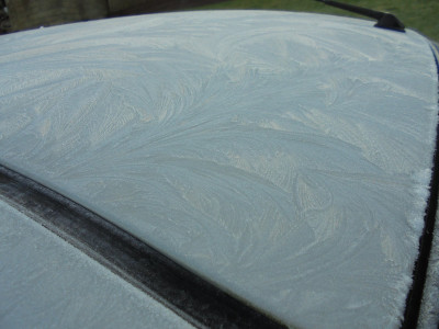 Curious scientific minds have probably already nailed<br />why ice on a Nissan Micra roof sometimes adopts<br />swirly fernlike patterns.<br /><br />...Maybe not though and the random behaviour <br />may just hold the key to explain everything!