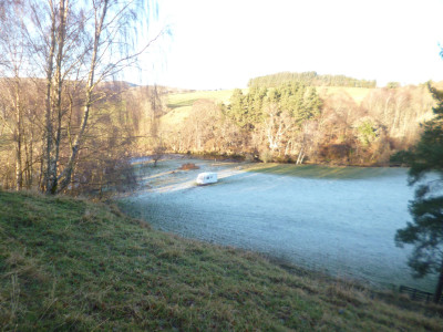 Running water nearby.