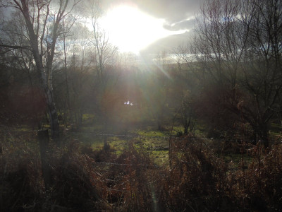 Sun breaking through the less fluffy clouds