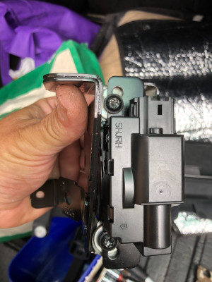 new torx screw holes plus washers as spacers to match old lock height