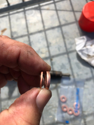 new thicker copper seals compared to old ones