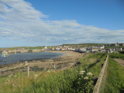 Eyemouth Get yourself up away from the Harbour, and there is a tremendous rocky coastline to see to the rear of where this pic was taken up behind the holiday home park.