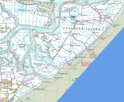 Foulness Broomway - OS maps