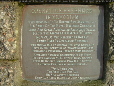 Forner RAF Skitten nr Wick Commemorative Plaque