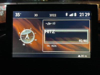 Radio screen. Notice that the date above doesn't show the month "April"