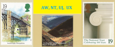 Vehicle registration codes Pre 74 Shropshire<br />and 3 Royal Mail stamps featuring Shropshire (the Nat Trust one is Attingham Park, Shropshire)