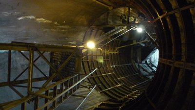 Looking up LU shaft 1 - Own work<br />No idea why it's on its side !