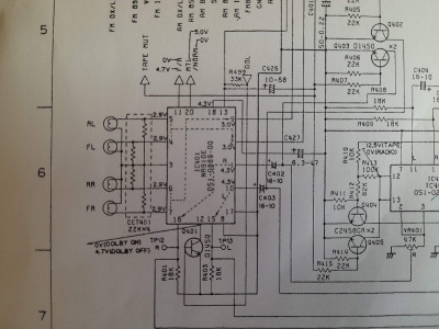 A corner of the circuit showing IC401