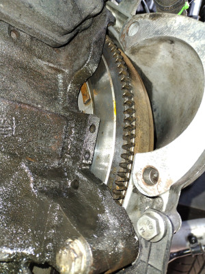 Flywheel off, 8mm hole bottom of shot