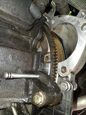 Freshly made crank locating 8mm pin about to meet the hole