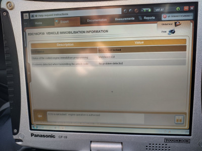 Vehicle immobiliser information