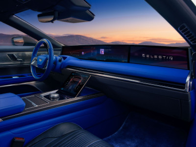 Its colourful, and has a blue steering wheel