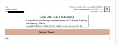 diag no fault airbag