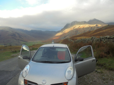 Furthest West, down the bottom of the hill<br />Micra with Starter motor intact on its Hols!