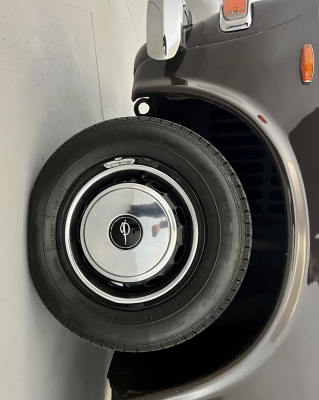 The simple classy hubcap on a steel wheel