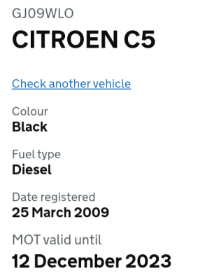 Gov MOT checker