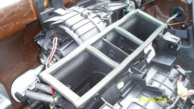 The foam seal around the fascia and screen ducts between the heater and dashboard (not mine)