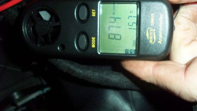 Measuring the airflow out of the gap, equivalent to another vent