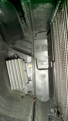 Looking inside the cabin filter aperture giving access to the evaporator. Check for debris. Condensate fall to the bottom.  Note green mould/lichen.