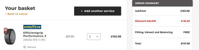Halfords "Tyres on the Drive" offer