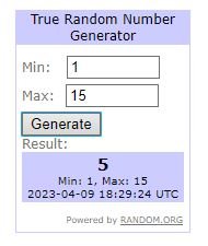 Generated number