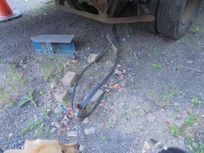 The output cables disappearing underground